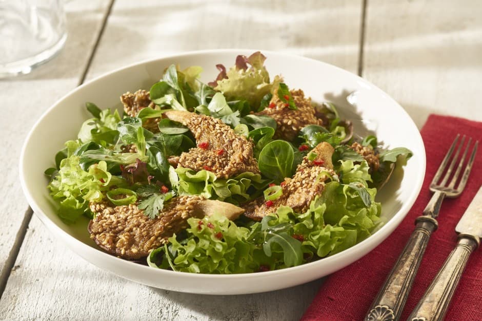 Salade met oesterzwammen